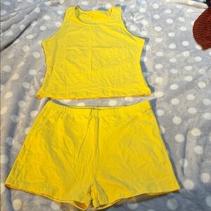 Vibrant Yellow Women's 2 piece short set